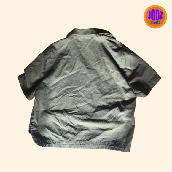 Crop blouse Defrost size M medium dark green style army, baggy, streetwear - Picture 2 of 10